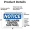 Signmission Fire Alarm Control Sub Panel, 5 in W x Rectangle, Vinyl Decal OS-2PACK-NS-D-35-L-12525 - alternate 2